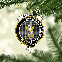 Scottish Stewart Black And White Clan Tartan Mica Ornament Christmas Decoratio - 2-Sided  Scottish Plaid Tartan Plaid