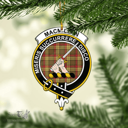 Scottish Macmillan Old Weathered Clan Tartan Mica Ornament Christmas Decoratio - 2-Sided  Scottish Plaid Tartan Plaid