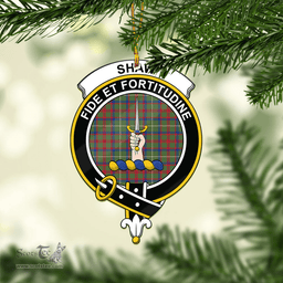 Scottish Shaw Green Modern Clan Tartan Mica Ornament Christmas Decoratio - 2-Sided  Scottish Plaid Tartan Plaid