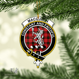 Scottish Macqueen Modern Clan Tartan Mica Ornament Christmas Decoratio - 2-Sided  Scottish Plaid Tartan Plaid