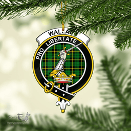 Scottish Wallace Hunting Green Clan Tartan Mica Ornament Christmas Decoratio - 2-Sided  Scottish Plaid Tartan Plaid