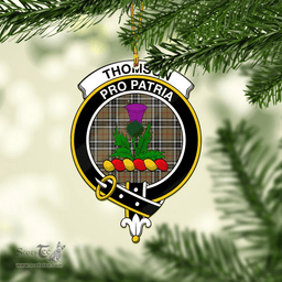 Scottish Thomson Camel Clan Tartan Mica Ornament Christmas Decoratio - 2-Sided  Scottish Plaid Tartan Plaid