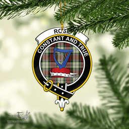 Scottish Rose White Dress Clan Tartan Mica Ornament Christmas Decoratio - 2-Sided  Scottish Plaid Tartan Plaid