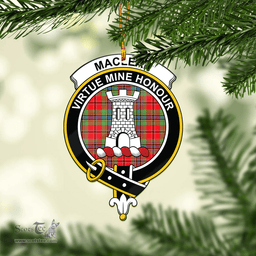 Scottish Maclean Of Duart Modern Clan Tartan Mica Ornament Christmas Decoratio - 2-Sided  Scottish Plaid Tartan Plaid