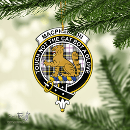 Scottish Macpherson Dress Modern Clan Tartan Mica Ornament Christmas Decoratio - 2-Sided  Scottish Plaid Tartan Plaid