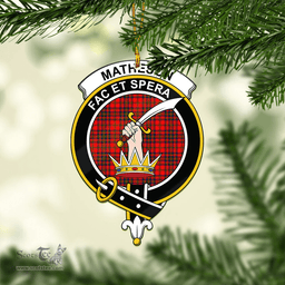 Scottish Matheson Modern Clan Tartan Mica Ornament Christmas Decoratio - 2-Sided  Scottish Plaid Tartan Plaid