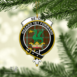 Scottish Seton Hunting Clan Tartan Mica Ornament Christmas Decoratio - 2-Sided  Scottish Plaid Tartan Plaid