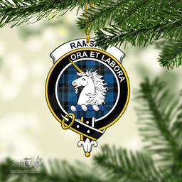 Scottish Ramsay Blue Hunting Clan Tartan Mica Ornament Christmas Decoratio - 2-Sided  Scottish Plaid Tartan Plaid