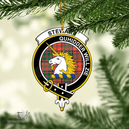 Scottish Stewart Of Appin Ancient Clan Tartan Mica Ornament Christmas Decoratio - 2-Sided  Scottish Plaid Tartan Plaid