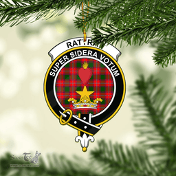 Scottish Rattray Modern Clan Tartan Mica Ornament Christmas Decoratio - 2-Sided  Scottish Plaid Tartan Plaid