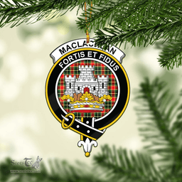 Scottish Maclachlan Hunting Modern Clan Tartan Mica Ornament Christmas Decoratio - 2-Sided  Scottish Plaid Tartan Plaid