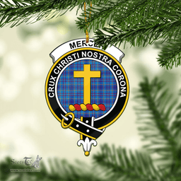 Scottish Mercer Modern Clan Tartan Mica Ornament Christmas Decoratio - 2-Sided  Scottish Plaid Tartan Plaid
