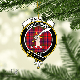Scottish Macrae Modern Clan Tartan Mica Ornament Christmas Decoratio - 2-Sided  Scottish Plaid Tartan Plaid