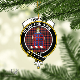 Scottish Ogilvie Ogilvy Clan Tartan Mica Ornament Christmas Decoratio - 2-Sided  Scottish Plaid Tartan Plaid