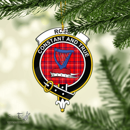 Scottish Rose Modern Clan Tartan Mica Ornament Christmas Decoratio - 2-Sided  Scottish Plaid Tartan Plaid