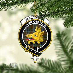 Scottish Mactavish Hunting Clan Tartan Mica Ornament Christmas Decoratio - 2-Sided  Scottish Plaid Tartan Plaid