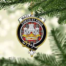 Scottish Maclachlan Weathered Clan Tartan Mica Ornament Christmas Decoratio - 2-Sided  Scottish Plaid Tartan Plaid