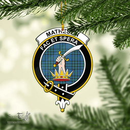 Scottish Matheson Hunting Ancient Clan Tartan Mica Ornament Christmas Decoratio - 2-Sided  Scottish Plaid Tartan Plaid