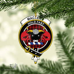 Scottish Macleod Black And Red Clan Tartan Mica Ornament Christmas Decoratio - 2-Sided  Scottish Plaid Tartan Plaid