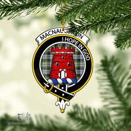 Scottish Macnaughton Dress Clan Tartan Mica Ornament Christmas Decoratio - 2-Sided  Scottish Plaid Tartan Plaid