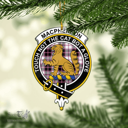 Scottish Macpherson Hunting Modern Clan Tartan Mica Ornament Christmas Decoratio - 2-Sided  Scottish Plaid Tartan Plaid