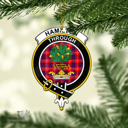 Scottish Hamilton Modern Clan Tartan Mica Ornament Christmas Decoratio - 2-Sided  Scottish Plaid Tartan Plaid
