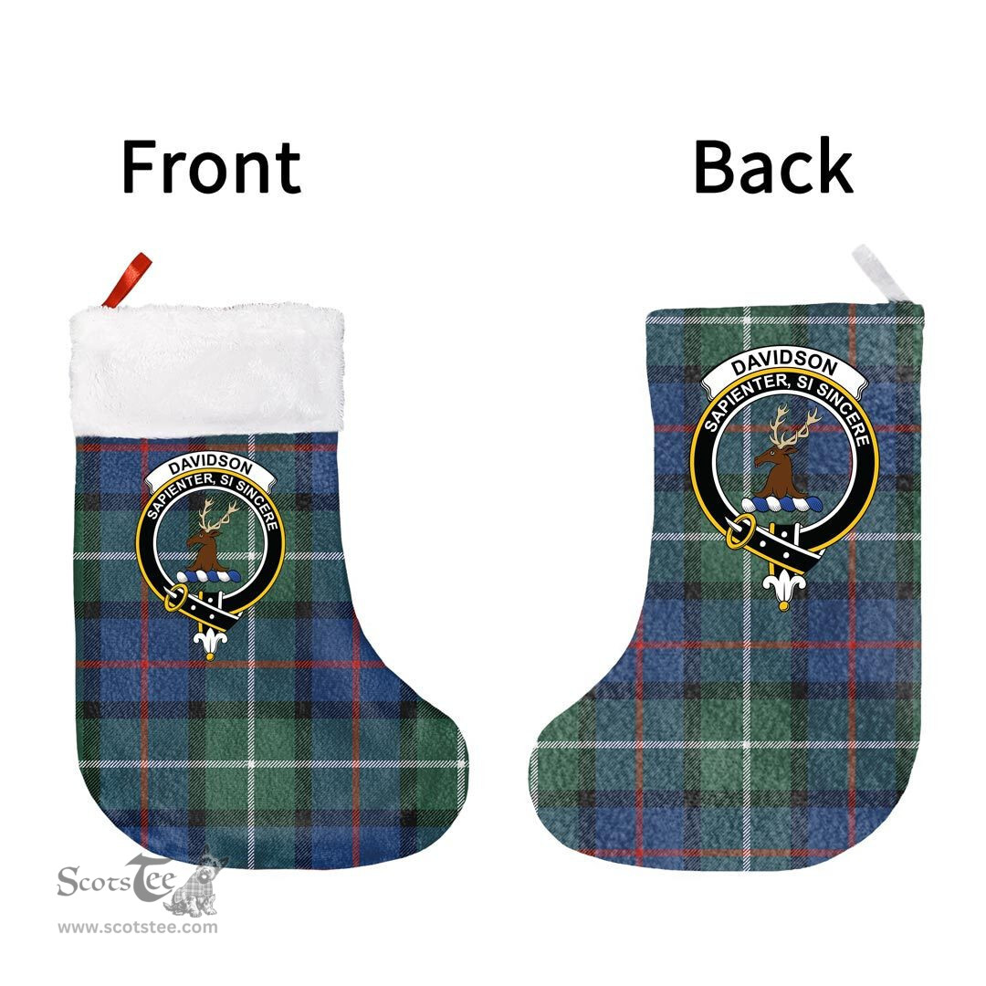 Scottish Davidson of Tulloch Clan Tartan Christmas Stocking - Crest Classic
