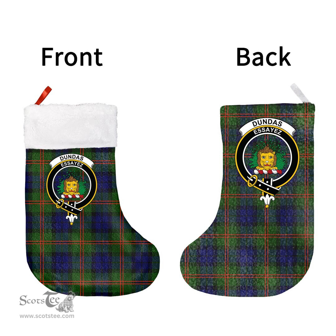 Scottish Dundas Modern Clan Tartan Christmas Stocking - Crest Classic