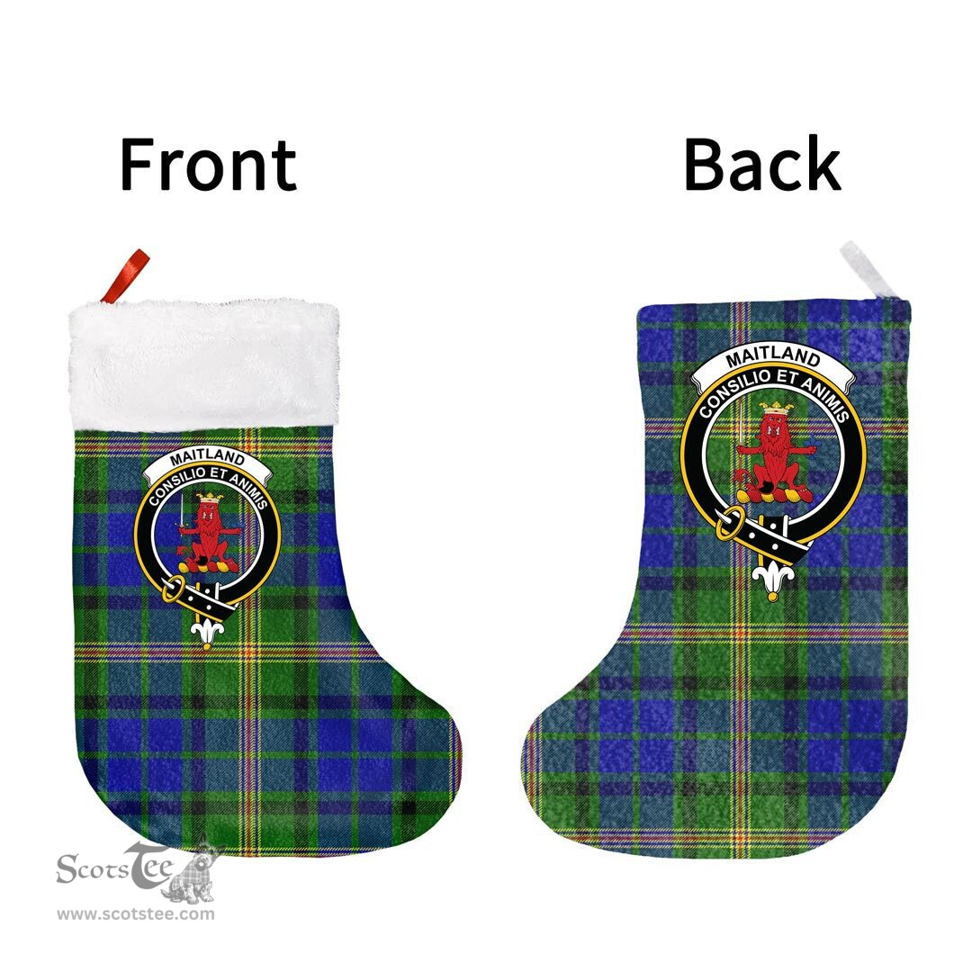 Scottish Maitland Clan Tartan Christmas Stocking - Crest Classic