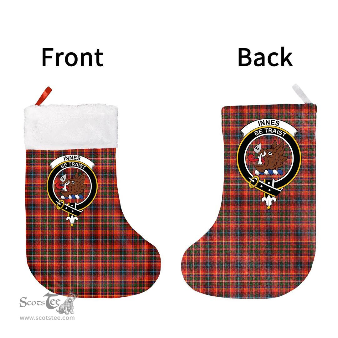 Scottish Innes Modern Clan Tartan Christmas Stocking - Crest Classic