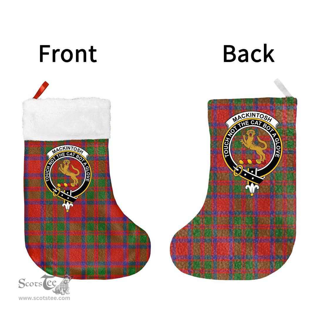 Scottish MacKintosh Modern Clan Tartan Christmas Stocking - Crest Classic