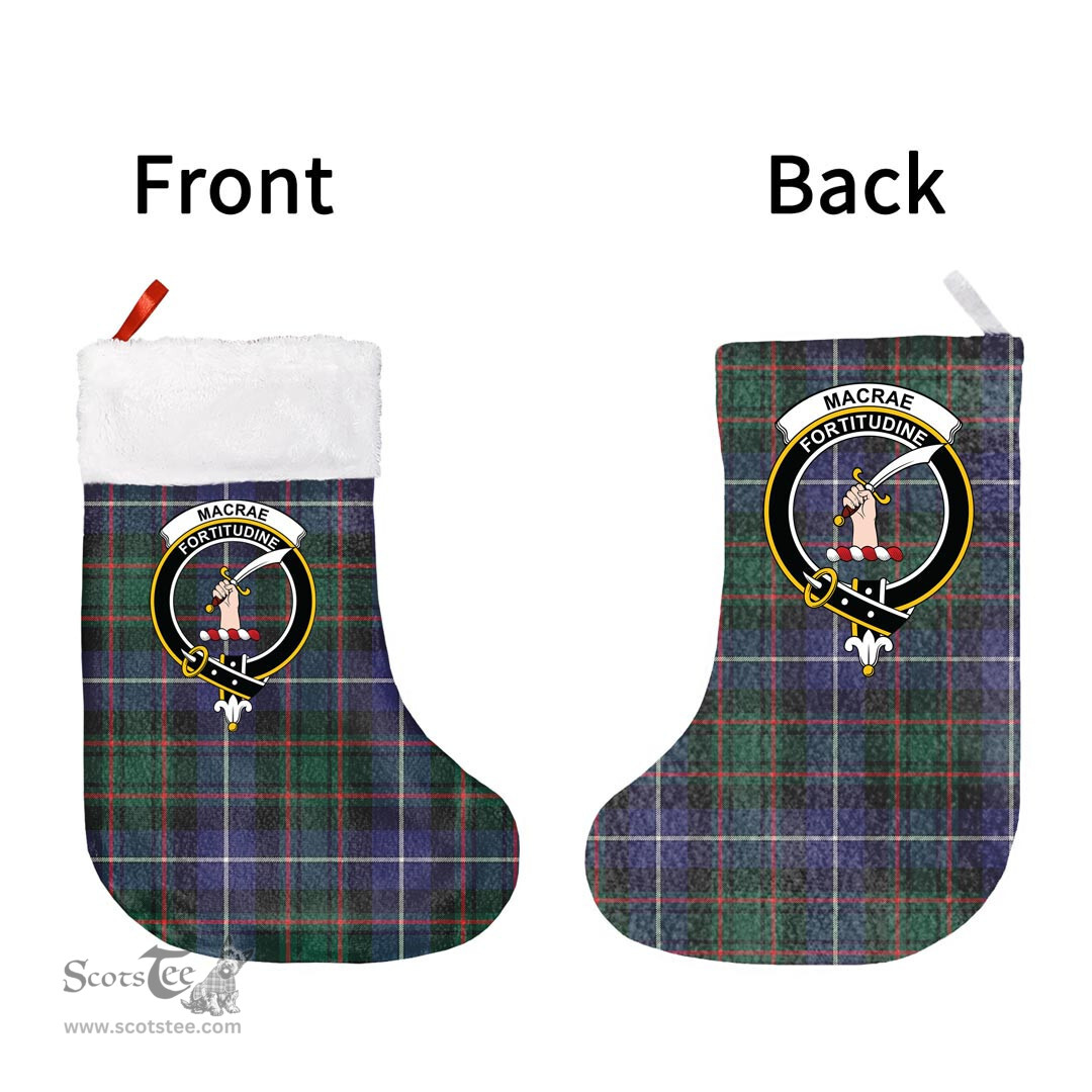 Scottish MacRae Hunting Modern Clan Tartan Christmas Stocking - Crest Classic