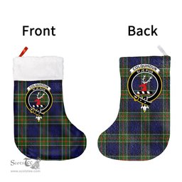Scottish Colquhoun Modern Clan Tartan Christmas Stocking - Crest Classic