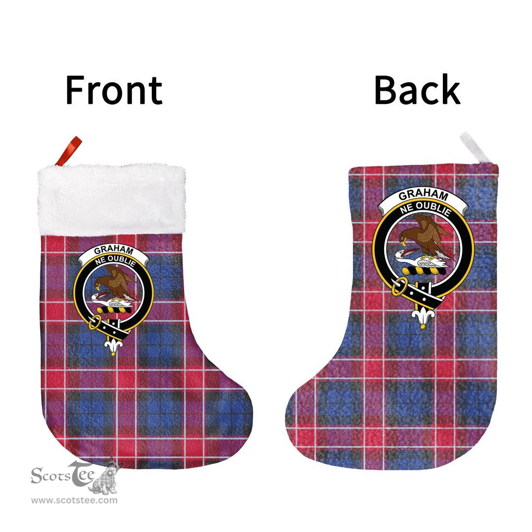 Scottish Graham of Menteith Red Clan Tartan Christmas Stocking - Crest Classic