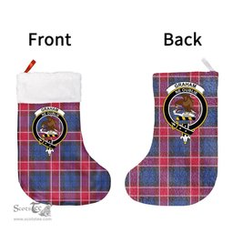 Scottish Graham of Menteith Red Clan Tartan Christmas Stocking - Crest Classic