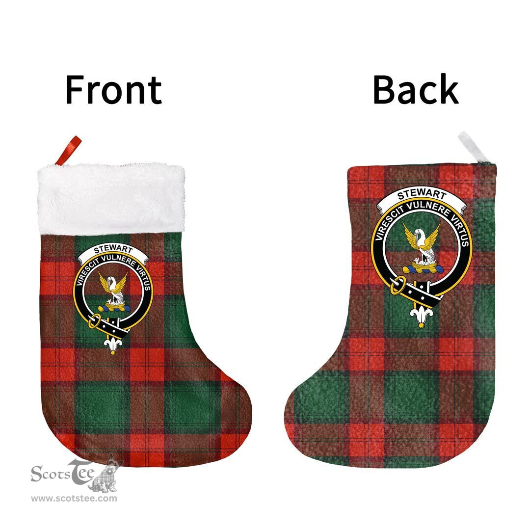 Scottish Stewart Atholl Modern Clan Tartan Christmas Stocking - Crest Classic