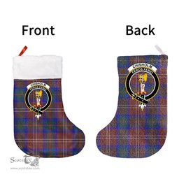 Scottish Chisholm Hunting Modern Clan Tartan Christmas Stocking - Crest Classic