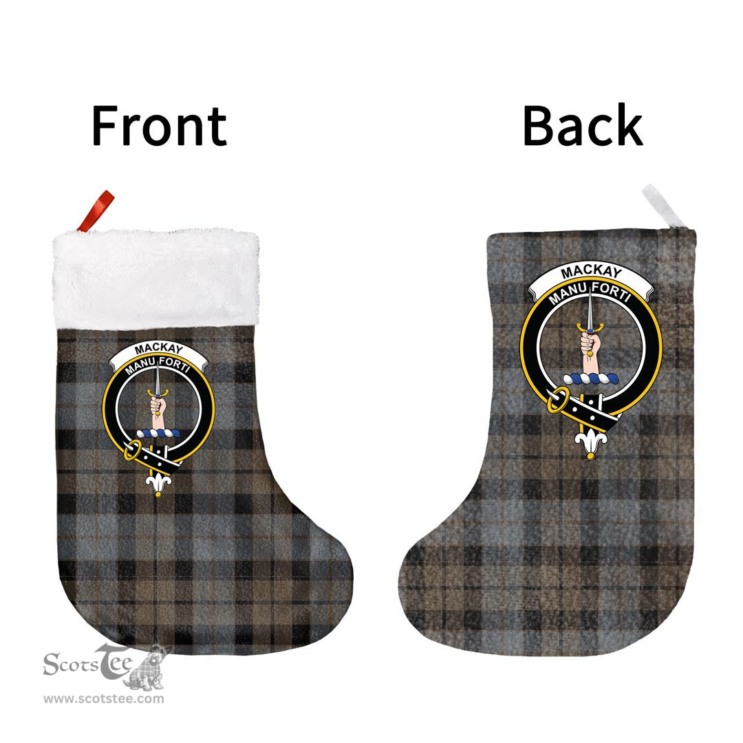 Scottish MacKay Weathered Clan Tartan Christmas Stocking - Crest Classic