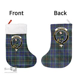 Scottish MacInnes Modern Clan Tartan Christmas Stocking - Crest Classic