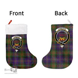 Scottish Cameron of Erracht Modern Clan Tartan Christmas Stocking - Crest Classic