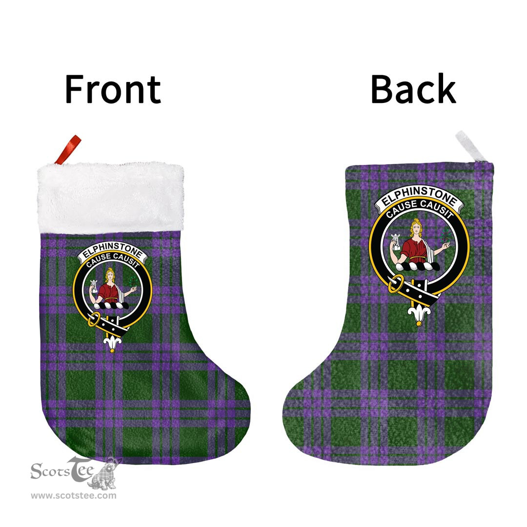 Scottish Elphinstone Clan Tartan Christmas Stocking - Crest Classic