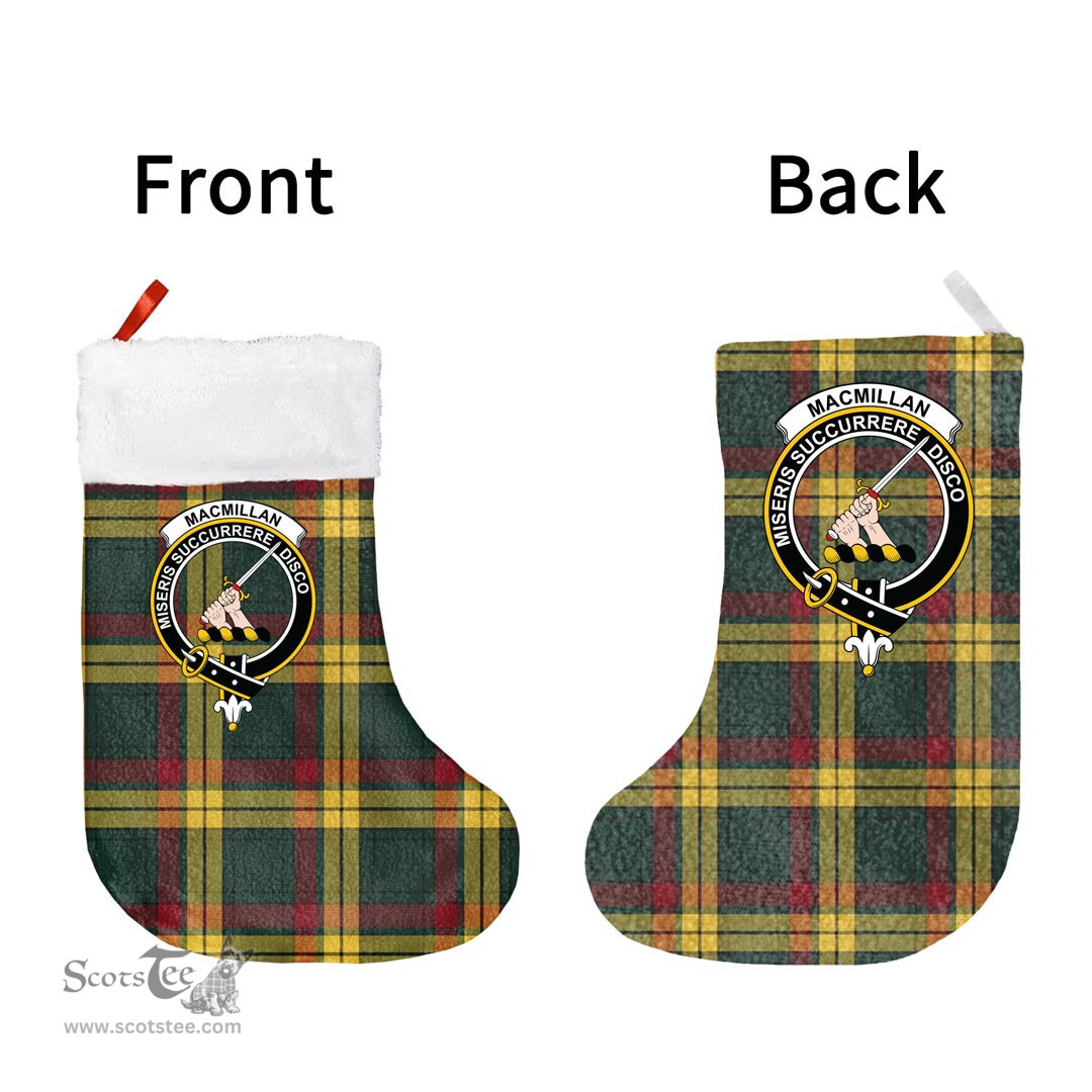 Scottish MacMillan Old Modern Clan Tartan Christmas Stocking - Crest Classic