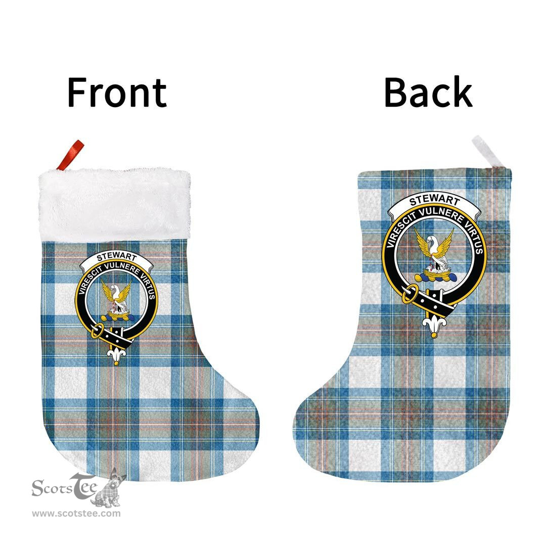 Scottish Stewart Muted Blue Clan Tartan Christmas Stocking - Crest Classic