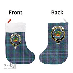 Scottish Douglas Modern Clan Tartan Christmas Stocking - Crest Classic