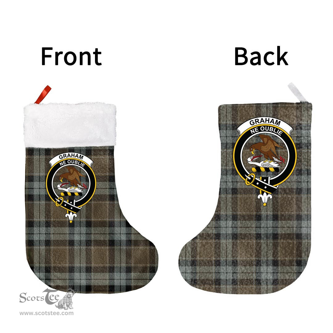 Scottish Graham of Menteith Weathered Clan Tartan Christmas Stocking - Crest Classic