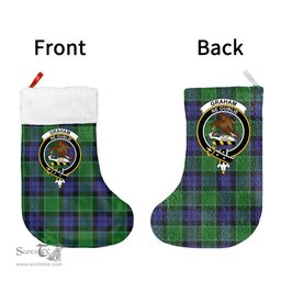 Scottish Graham of Menteith Modern Clan Tartan Christmas Stocking - Crest Classic