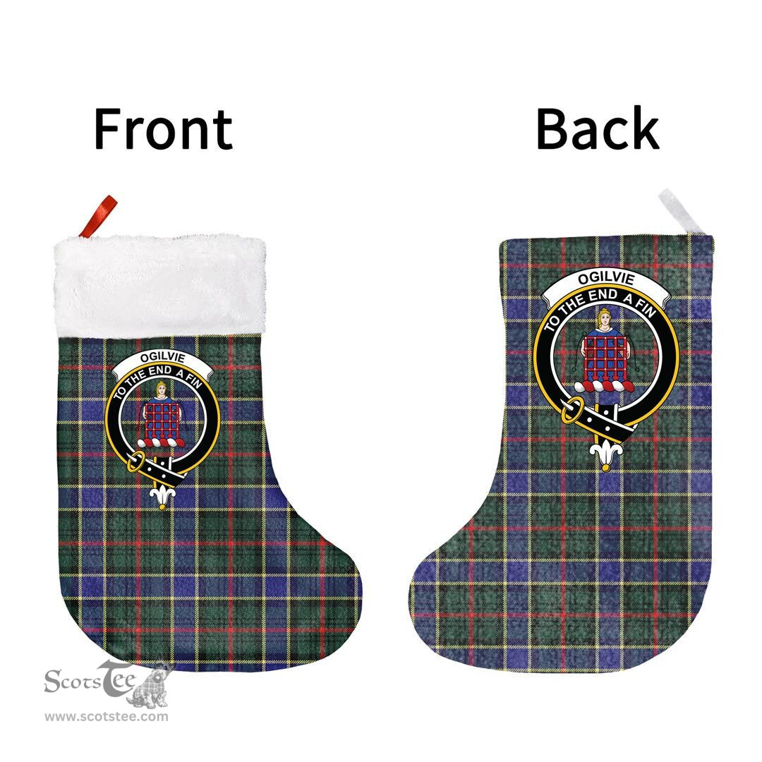 Scottish Ogilvie of Airlie Ancient Clan Tartan Christmas Stocking - Crest Classic