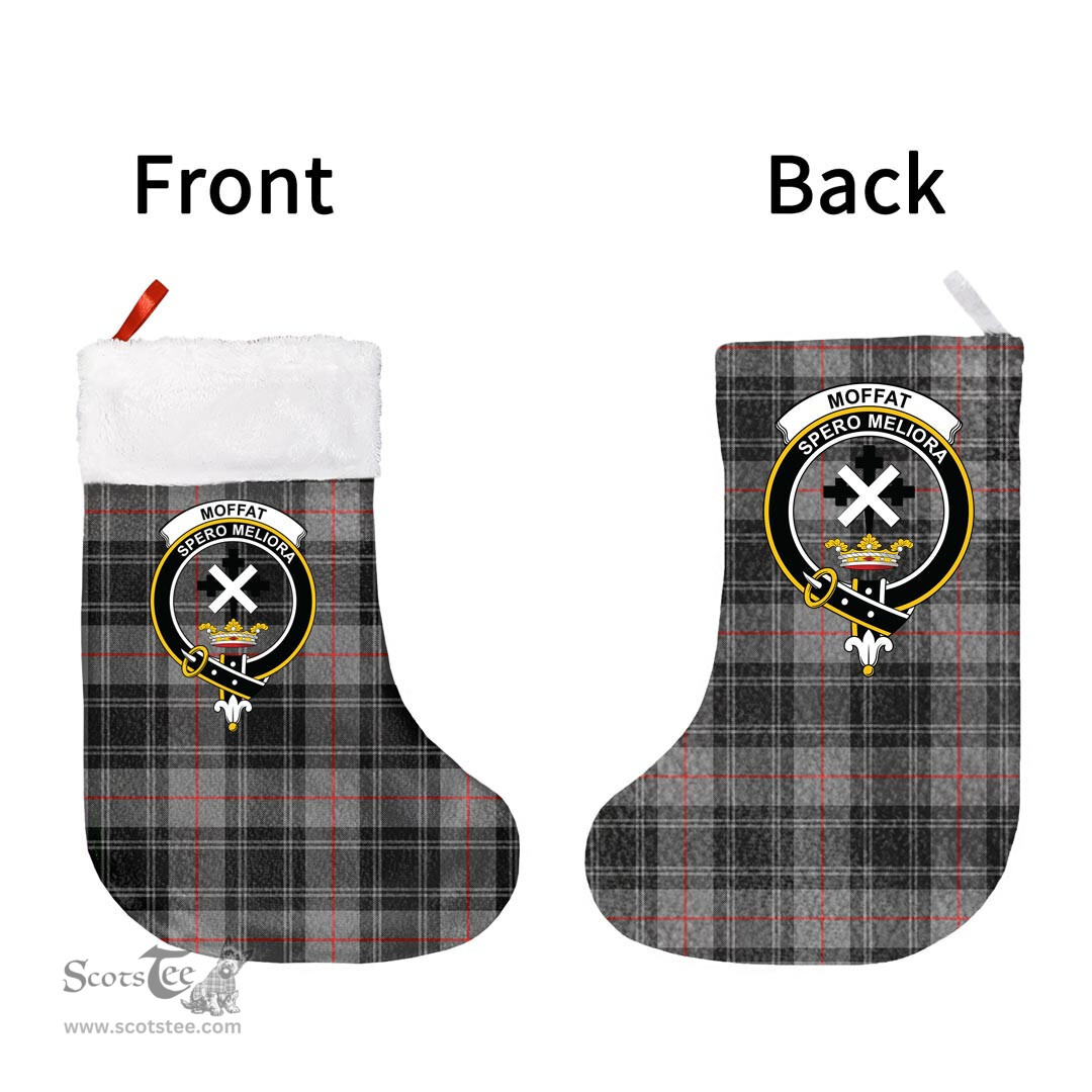 Scottish Moffat Modern Clan Tartan Christmas Stocking - Crest Classic