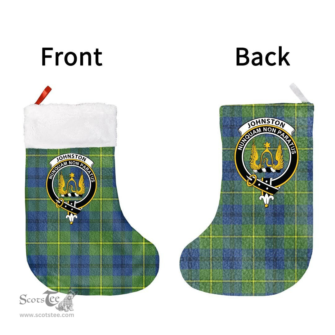 Scottish Johnston Ancient Clan Tartan Christmas Stocking - Crest Classic