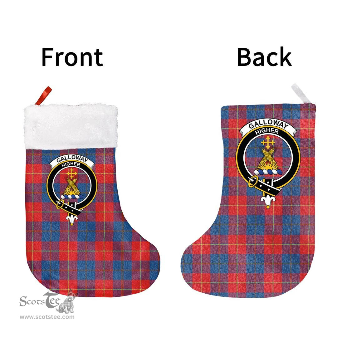 Scottish Galloway Red Clan Tartan Christmas Stocking - Crest Classic